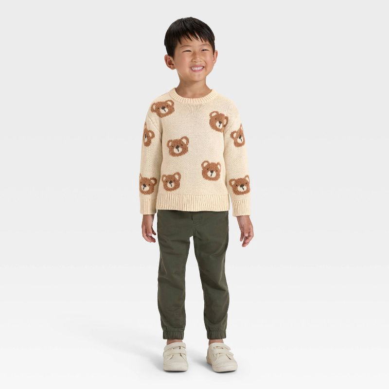 slide 3 of 3, Toddler Boys' Bear Pullover Sweater - Cat & Jack™ Tan 2T, 1 ct
