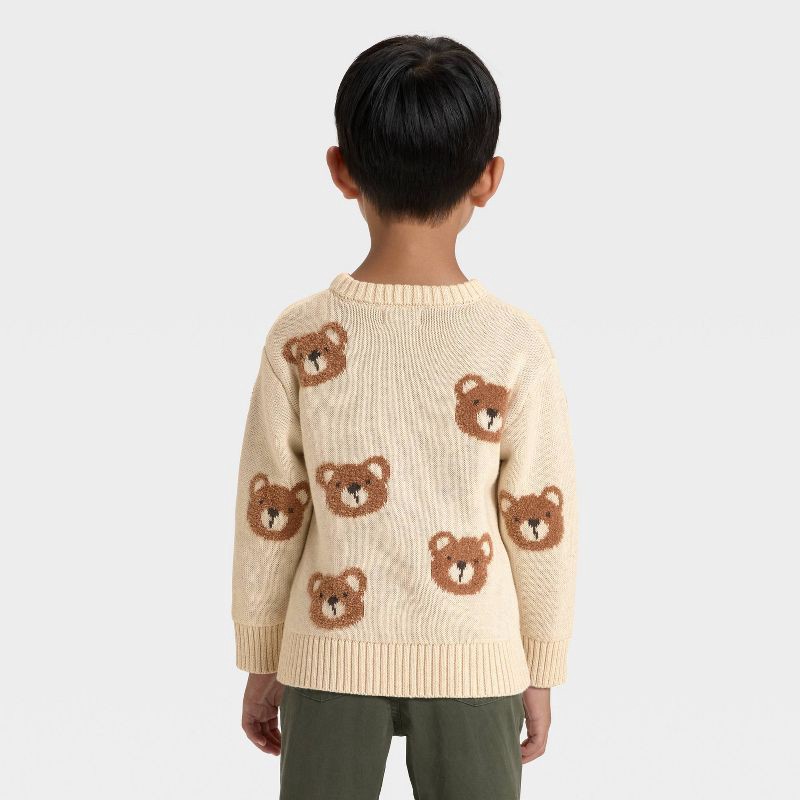 slide 2 of 3, Toddler Boys' Bear Pullover Sweater - Cat & Jack™ Tan 4T, 1 ct