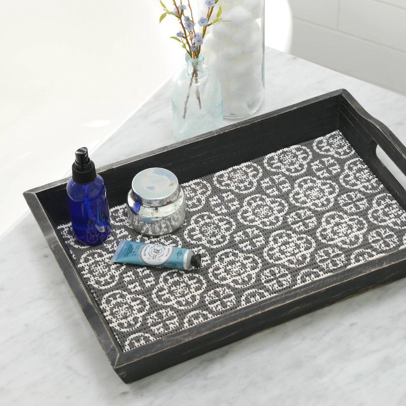 slide 3 of 8, Con-Tact 18"x8' Printed Grip Premium Shelf Liner Mirabella Charcoal, 1 ct