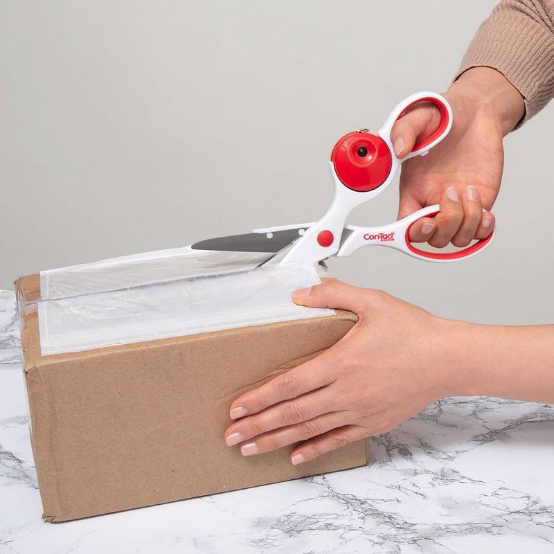 slide 7 of 10, Con-Tact 2-in-1 Scissor/Measuring Tape Combo with Smoothing Tool, 1 ct