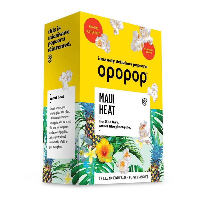 slide 2 of 5, Opopop Microwave Popcorn Maui Heat - 8.5oz/3ct, 8.5 oz, 3 ct