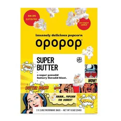 Opopop Microwave Popcorn Super Butter - 8.5oz/3ct
