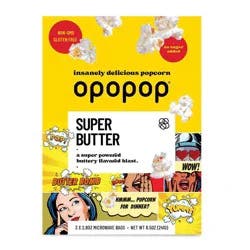 Opopop Microwave Popcorn Super Butter - 8.5oz/3ct