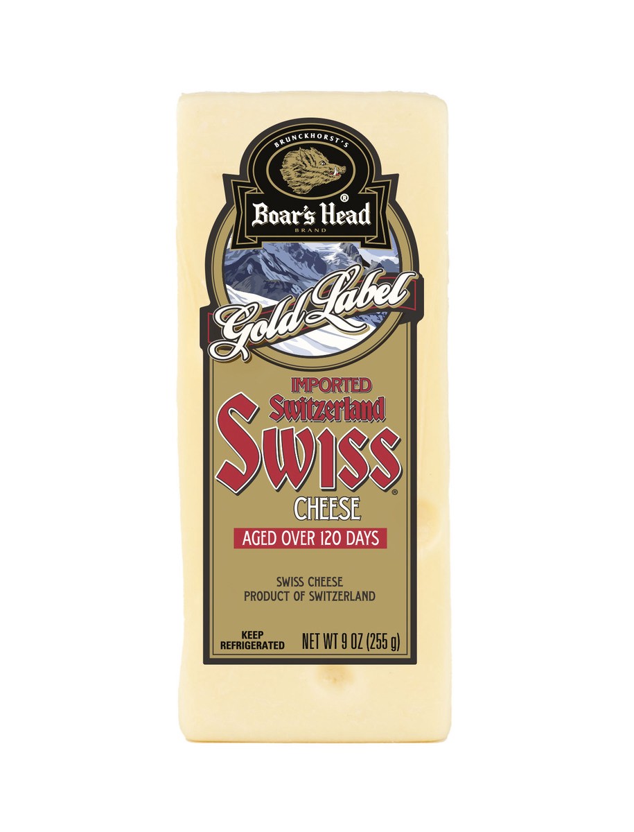 slide 1 of 9, Boar's Head Gold Label Imported Swiss Cheese, 9 oz