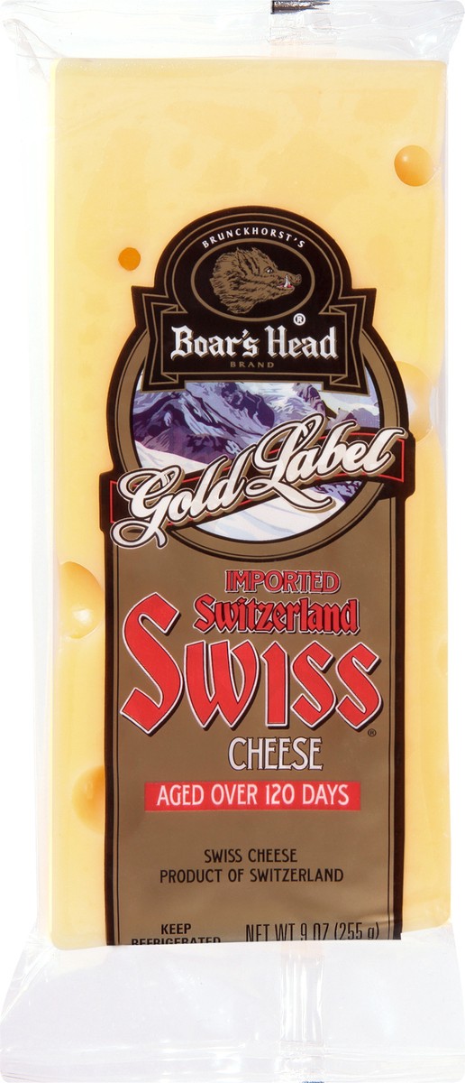 slide 3 of 9, Boar's Head Gold Label Imported Swiss Cheese, 9 oz