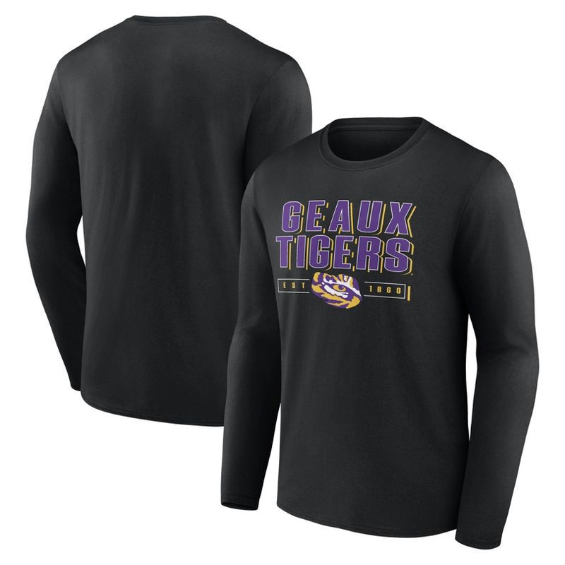 slide 3 of 3, NCAA LSU Tigers Men's Long Sleeve Black T-Shirt - XXL, 1 ct
