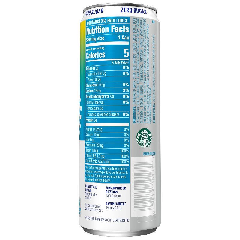 slide 3 of 6, Starbucks RTD Starbucks Iced Blueberry Lemonade Energy Drink - 12 fl oz Can, 12 fl oz
