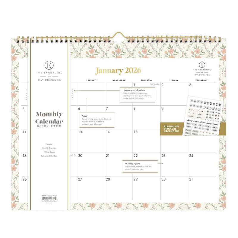 slide 3 of 4, Blue Sky The Everygirl 2026 Monthly Wall Calendar 15"x12" Channie Desert Rose, 1 ct