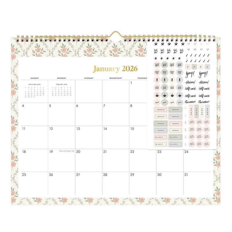 slide 4 of 4, Blue Sky The Everygirl 2026 Monthly Wall Calendar 15"x12" Channie Desert Rose, 1 ct
