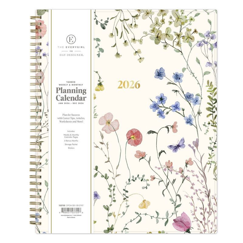 slide 3 of 18, Blue Sky The Everygirl 2026 Weekly/Monthly Planning Calendar 8.5"x11" Poetry, 1 ct