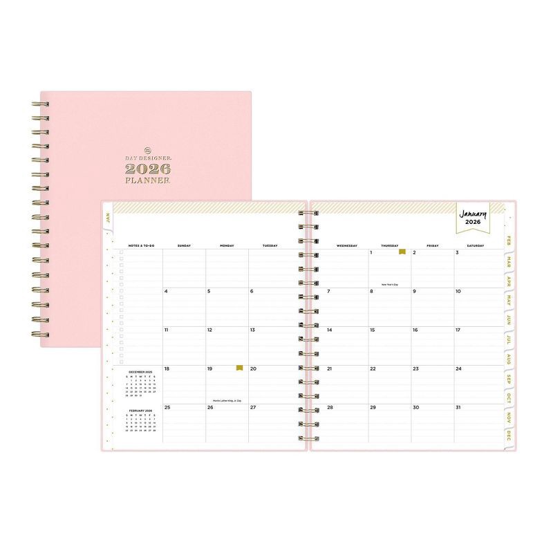 slide 4 of 14, Blue Sky Day Designer 2026 Weekly/Monthly Faux Leather Hardcover Planning Calendar 7"x9" Blush, 1 ct