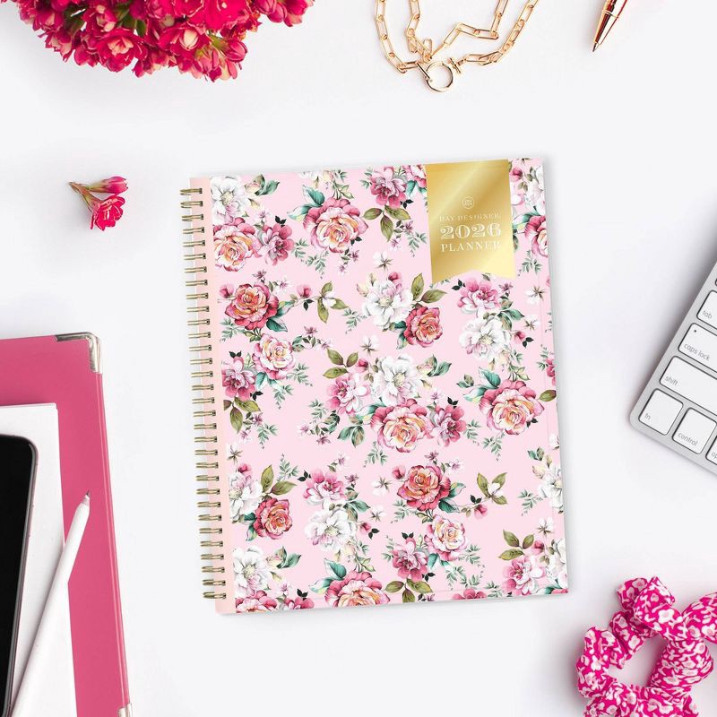 slide 2 of 15, Blue Sky Day Designer 2026 Weekly/Monthly Planning Calendar 8.5"x11" Rose Pink Floral, 1 ct