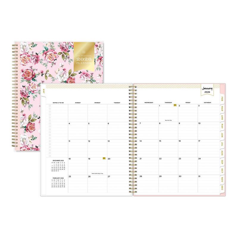 slide 4 of 15, Blue Sky Day Designer 2026 Weekly/Monthly Planning Calendar 8.5"x11" Rose Pink Floral, 1 ct