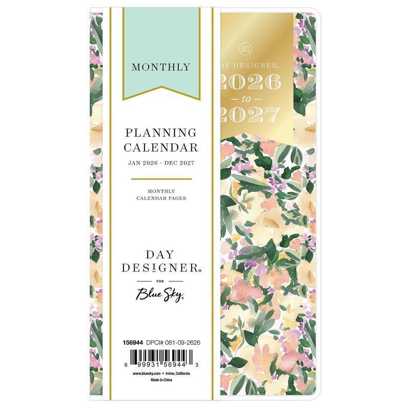 slide 3 of 12, Blue Sky Day Designer 2026-2027 Monthly Planning Calendar 3.625"x6.125" Marjorie Floral Clear, 1 ct