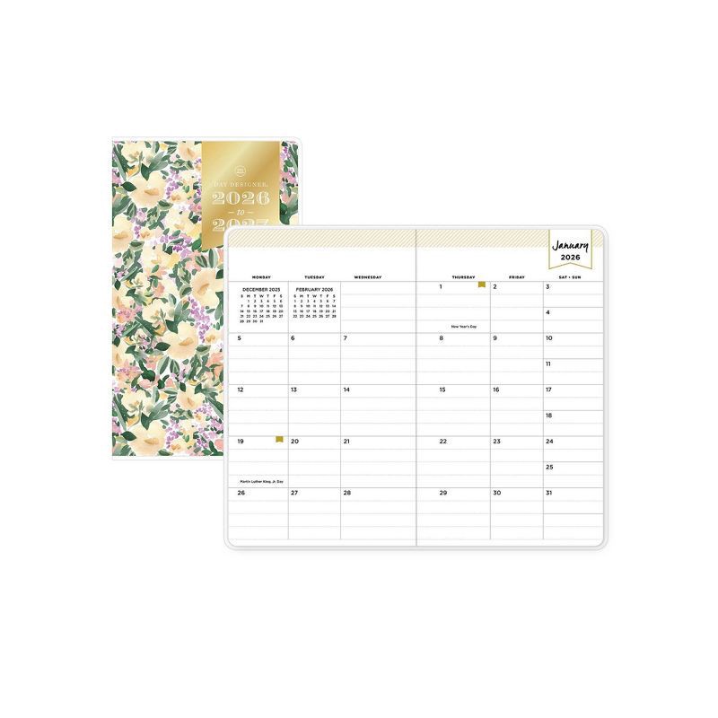 slide 4 of 12, Blue Sky Day Designer 2026-2027 Monthly Planning Calendar 3.625"x6.125" Marjorie Floral Clear, 1 ct