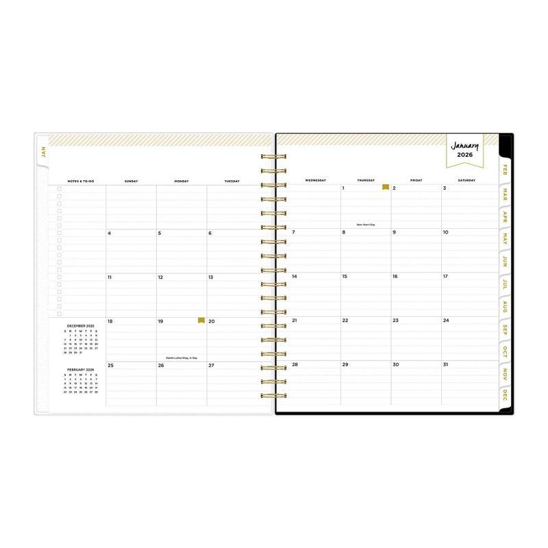 slide 6 of 14, Blue Sky Day Designer 2026 Daily/Monthly Planning Calendar 8"x10" Rugby Stripe Black Frosted, 1 ct