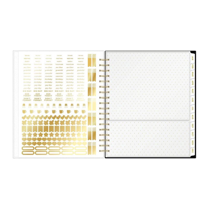 slide 7 of 14, Blue Sky Day Designer 2026 Daily/Monthly Planning Calendar 8"x10" Rugby Stripe Black Frosted, 1 ct