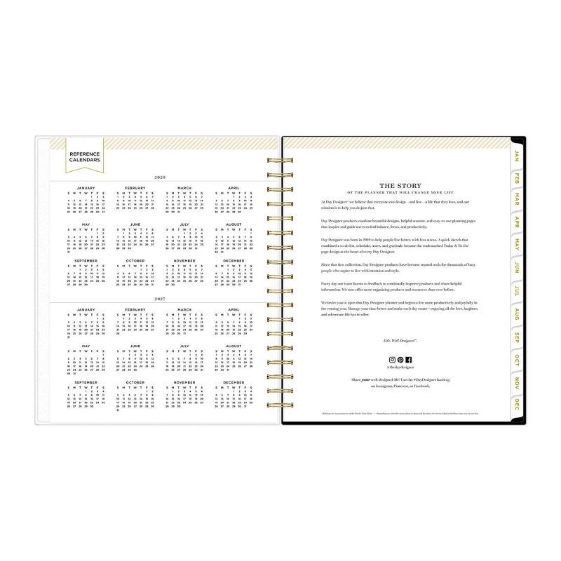 slide 8 of 14, Blue Sky Day Designer 2026 Daily/Monthly Planning Calendar 8"x10" Rugby Stripe Black Frosted, 1 ct
