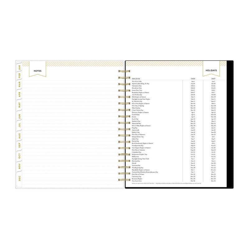 slide 11 of 14, Blue Sky Day Designer 2026 Daily/Monthly Planning Calendar 8"x10" Rugby Stripe Black Frosted, 1 ct
