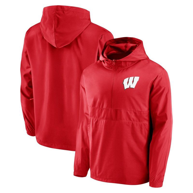 slide 2 of 3, NCAA Wisconsin Badgers Men's Gray Windbreaker Jacket - XL, 1 ct