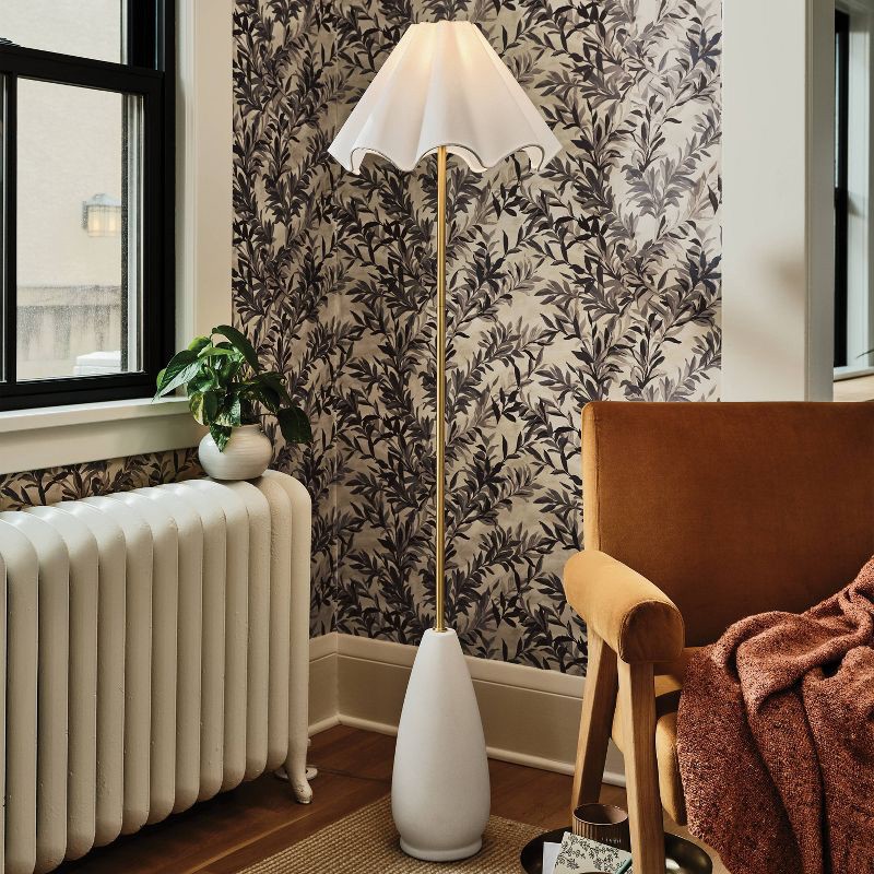 slide 2 of 3, Wavy Shade Collection Ceramic Base Floor Lamp White - Threshold™, 1 ct
