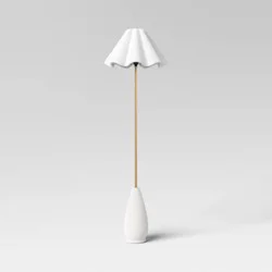 Wavy Shade Collection Ceramic Base Floor Lamp White - Threshold™