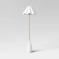 Wavy Shade Collection Ceramic Base Floor Lamp White - Threshold™