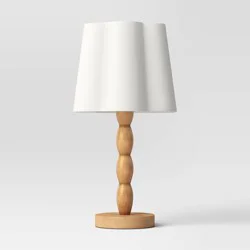 Turned Wood Table Lamp with Scalloped Shade - Room Essentials™
