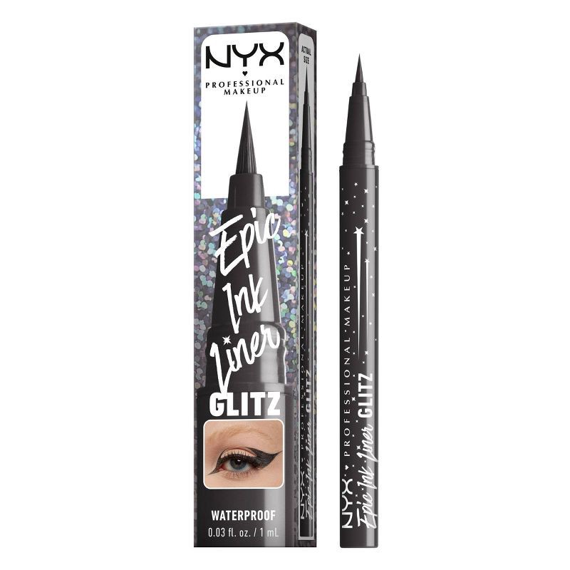 slide 12 of 12, NYX Professional Makeup Epic Wear Glitz Waterproof Metallic Liquid Eyeliner - Graphite Glitz - 0.03 fl oz, 0.03 fl oz