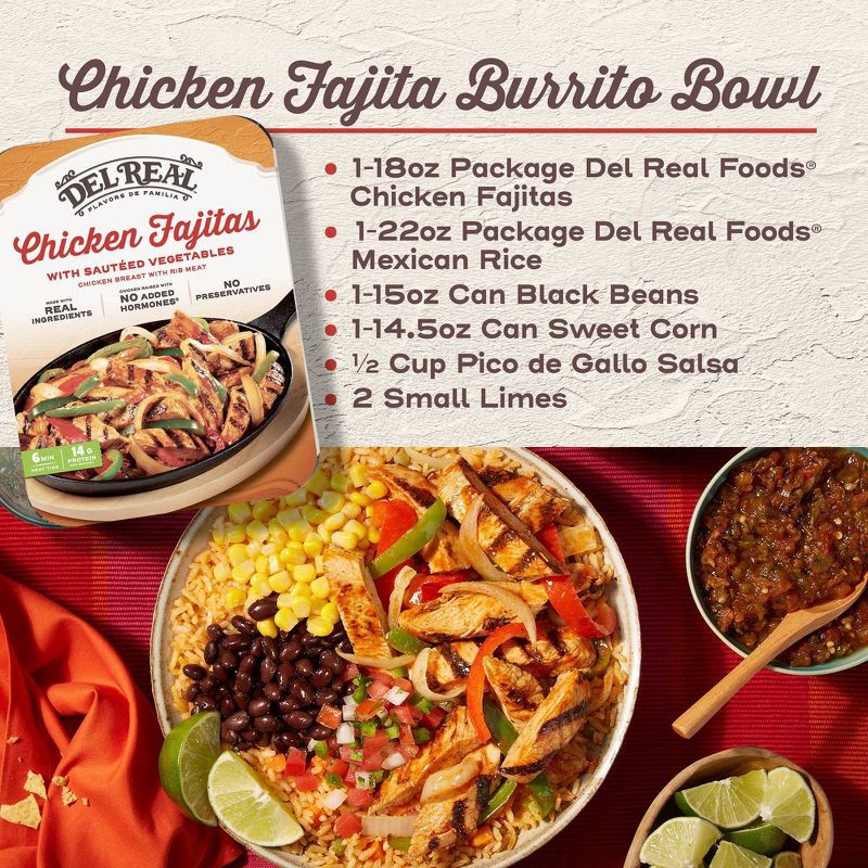 slide 5 of 7, Del Real Foods Chicken Breast Fajitas with Peppers & Onions - 18oz, 18 oz