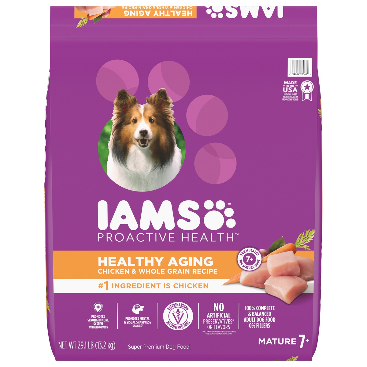 slide 1 of 6, IAMS Healthy Aging Adult for Senior Dogs with Grain and Real Chicken Dry Dog Food - 29.1lbs, 29.1 lb