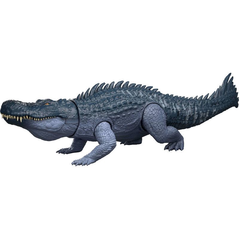 slide 1 of 6, Jurassic World Rebirth Gigantic Thrashers Purussaurus Dinosaur Figure Toy, Tail Activated Attack, 1 ct
