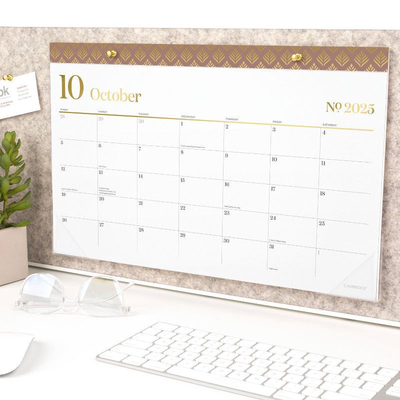 slide 2 of 7, Cambridge 2025-2026 10.875"x17.75" Workstyle Compact Deskpad Mocha Mousse, 1 ct