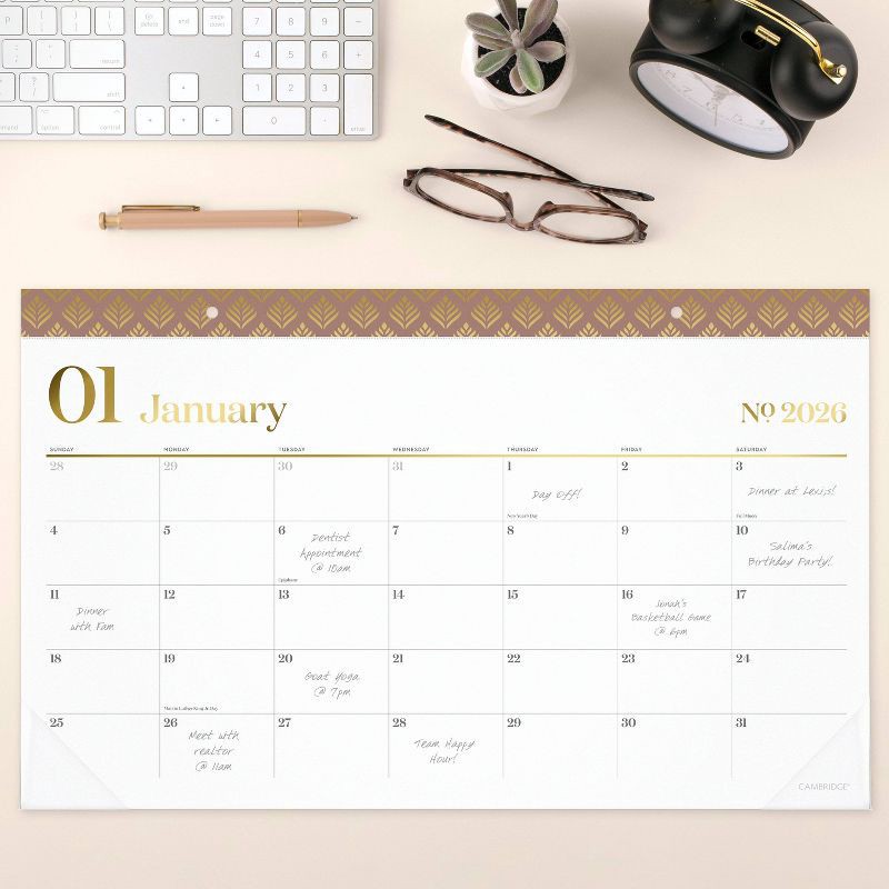 slide 7 of 7, Cambridge 2025-2026 10.875"x17.75" Workstyle Compact Deskpad Mocha Mousse, 1 ct