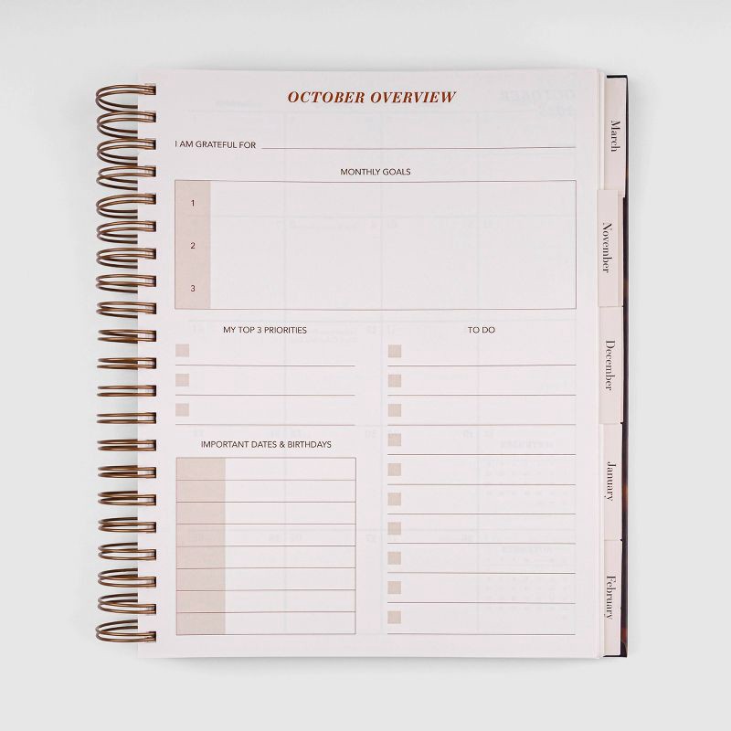 slide 5 of 6, Pulsar Eco Products 2025-2026 15 Months 11"x9.5" Hardcover Large Spiral Planner Tortoise Shell, 1 ct