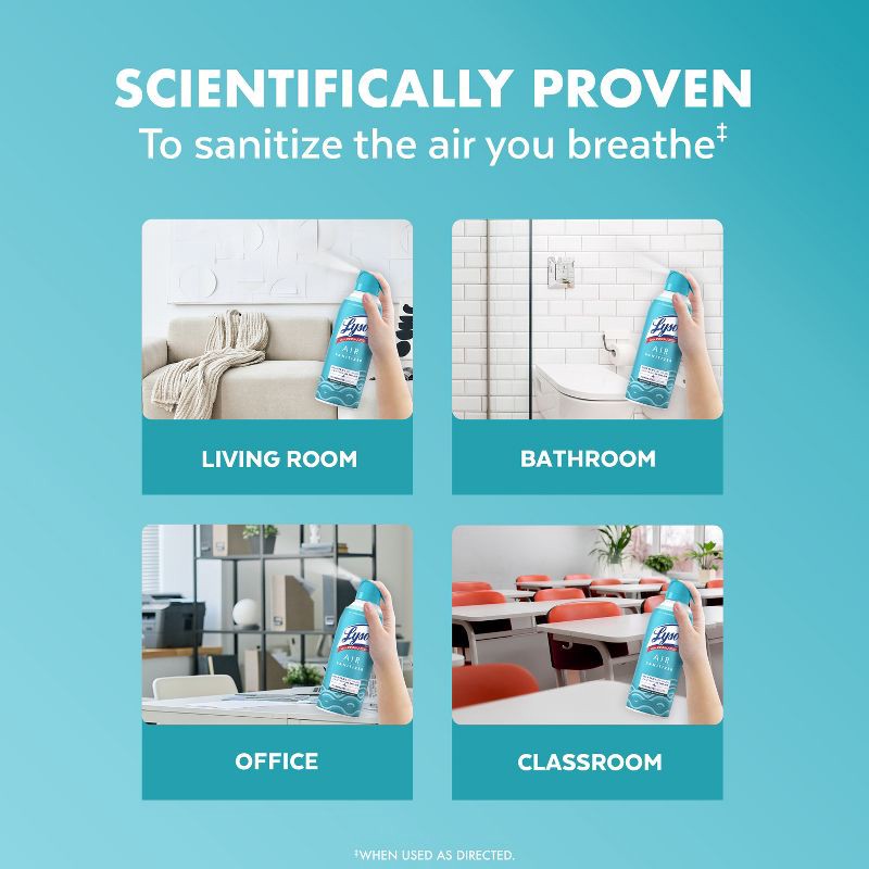 slide 4 of 8, Lysol Aerosol Air Sanitizer - Beachside Waves - 10oz, 10 oz