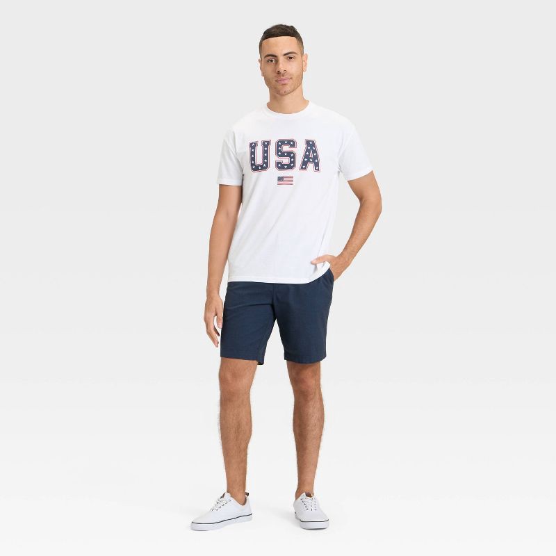 slide 3 of 3, Men's USA Flag T-Shirt - Goodfellow & Co™ White L, 1 ct