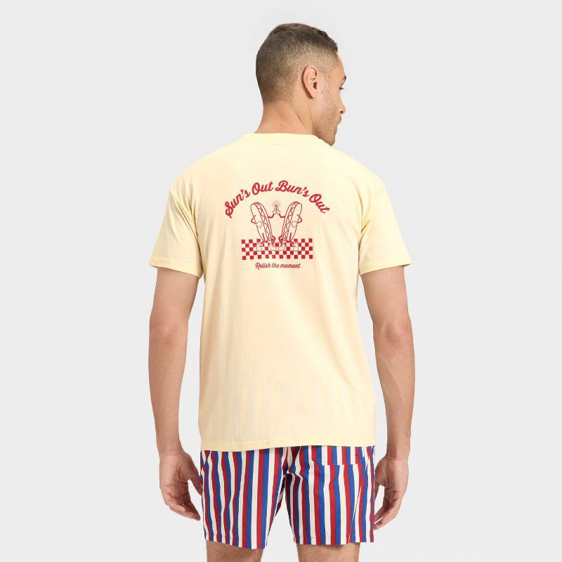 slide 2 of 3, Men's Summer Hot Dog T-Shirt - Goodfellow & Co™ Cream XXL, 1 ct