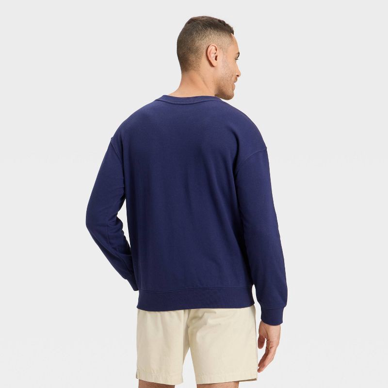 slide 2 of 3, Men's USA Fleece Crewneck Sweatshirt - Goodfellow & Co™ Navy Blue XXL, 1 ct