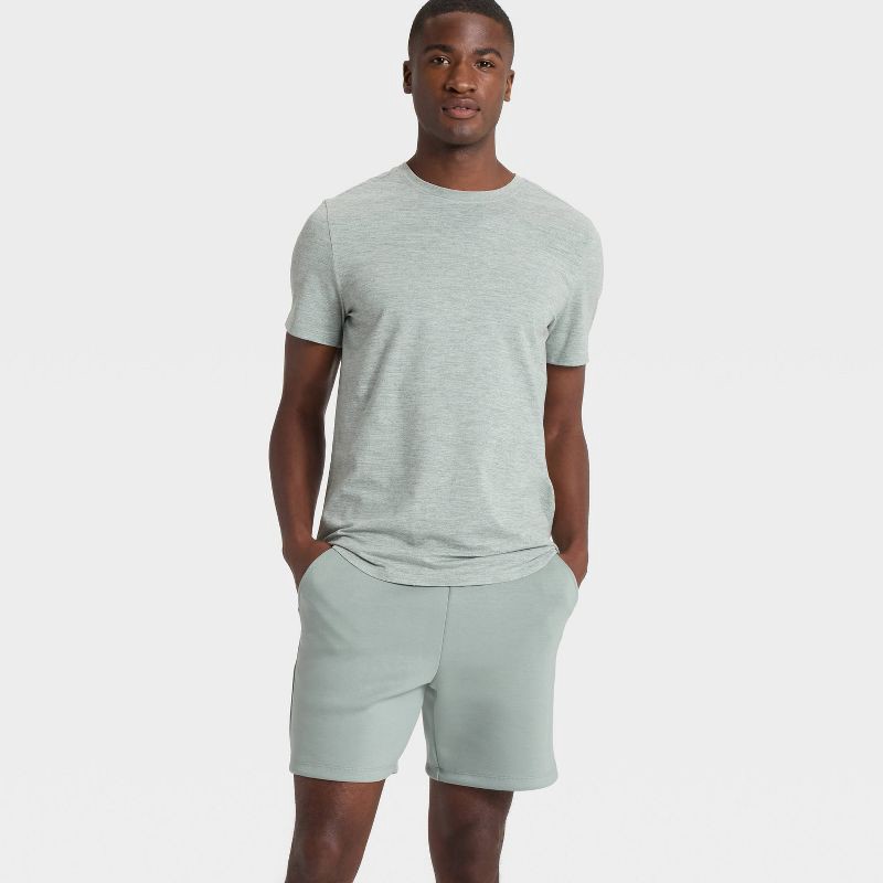 slide 3 of 3, Men's Sleek Spacer Shorts - All In Motion™ Leafy Green S, 1 ct