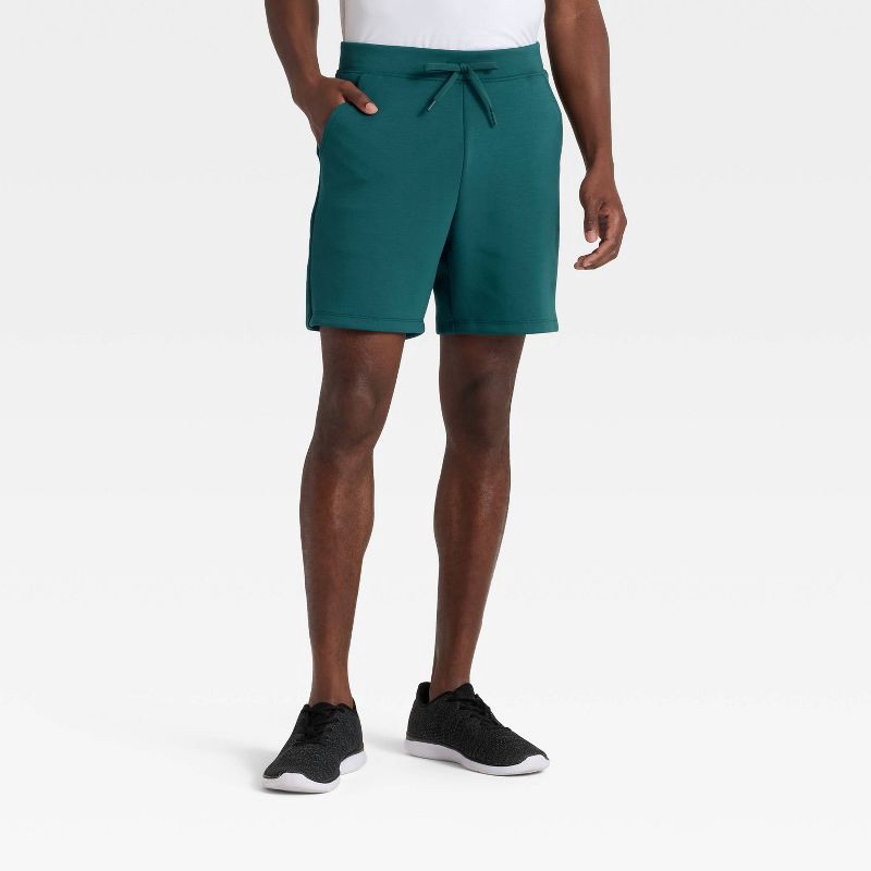 slide 1 of 3, Men's Sleek Spacer Shorts - All In Motion™ Teal Blue L, 1 ct