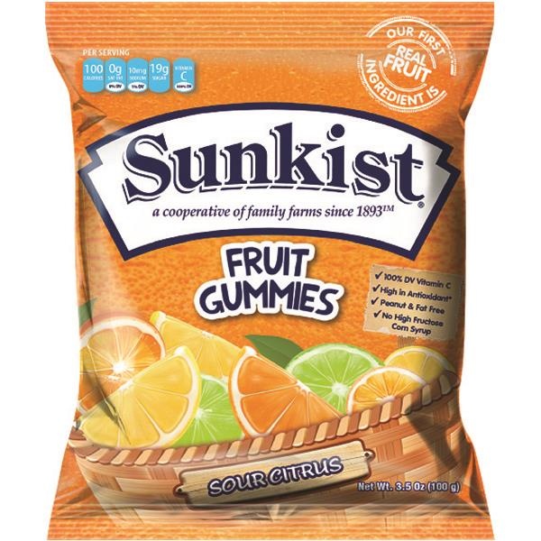 slide 1 of 1, Sunkist Sour Citrus Gummies (Where Available), 3.5 oz