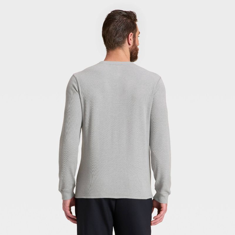 slide 3 of 3, Men's Waffle Henley Shirt - All In Motion™ Gray M, 1 ct