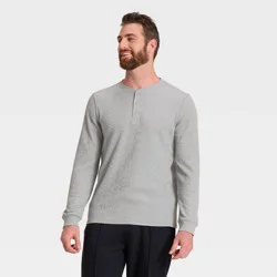 Men's Waffle Henley Shirt - All In Motion™ Gray M