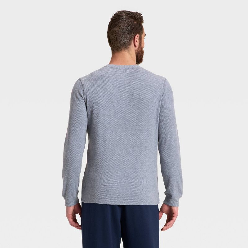 slide 2 of 3, Men's Waffle Henley Shirt - All In Motion™ Heathered Blue XXL, 1 ct