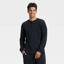 Men's Waffle Henley Shirt - All In Motion™ Black M