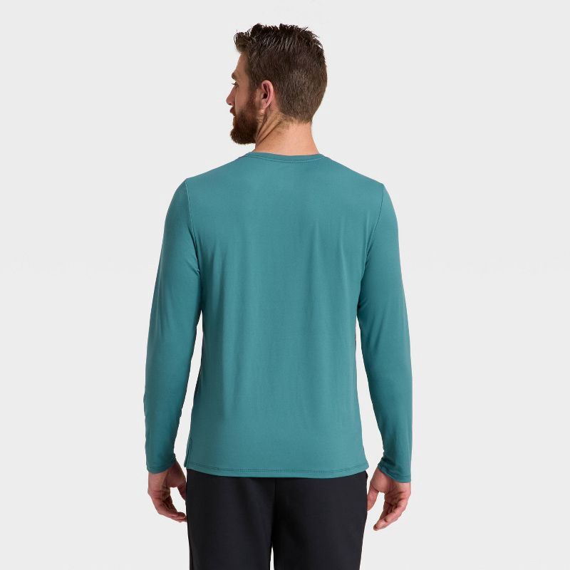 slide 2 of 3, Men's Long Sleeve Performance T-Shirt - All In Motion™ Teal Blue XXL, 1 ct