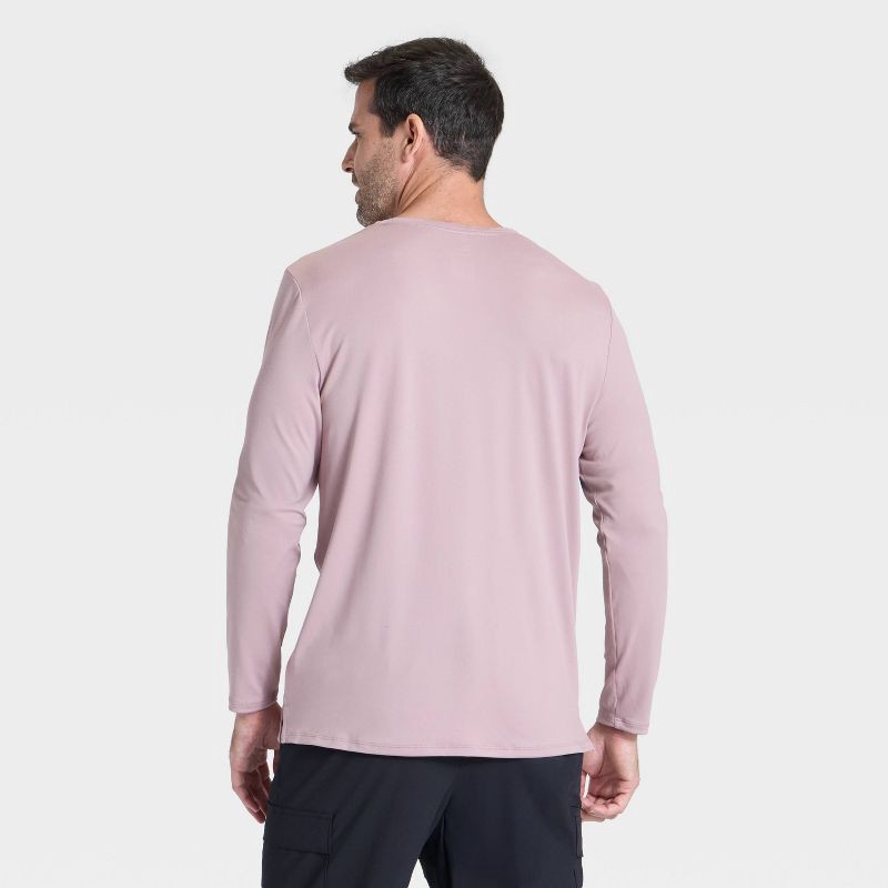 slide 2 of 3, Men's Long Sleeve Performance T-Shirt - All In Motion™ Mauve S, 1 ct