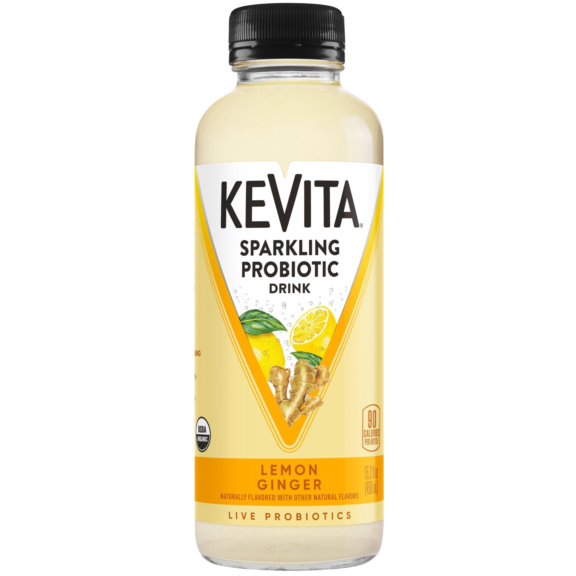 slide 1 of 7, KeVita Lemon Ginger Sparkling Probiotic Drink- 15.2 fl oz, 15.2 fl oz