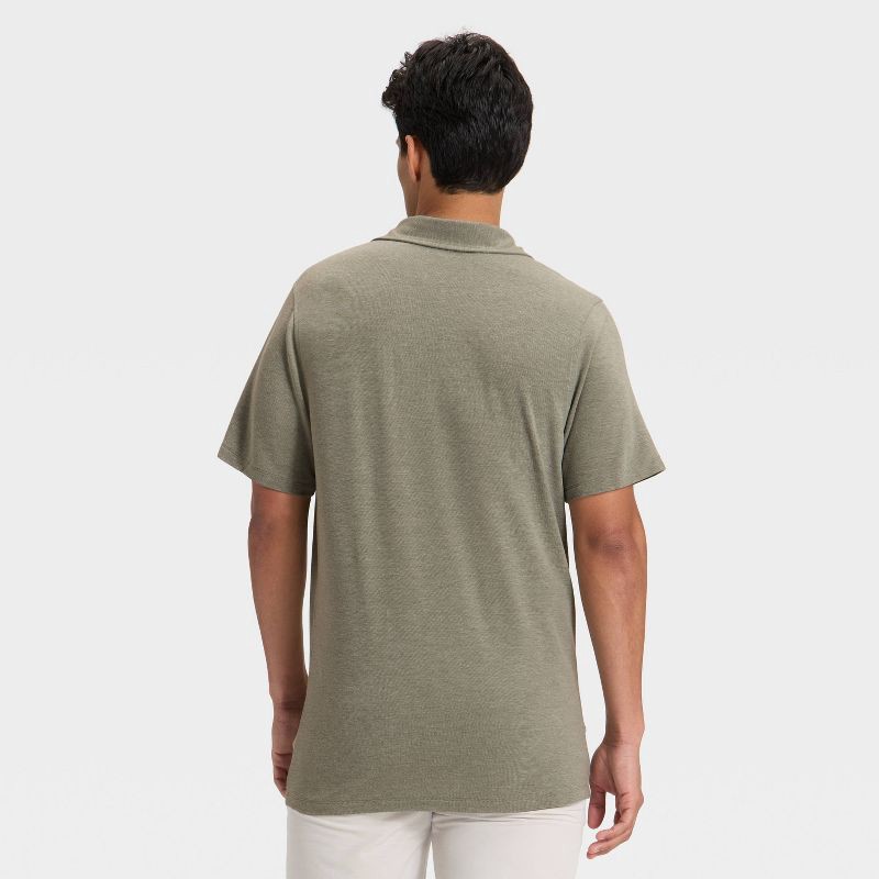 slide 2 of 3, Men's Short Sleeve Button Down Shirt - All In Motion™ Green S, 1 ct